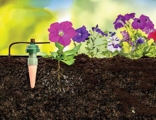 Blumat tropf zalivanje za cvece za terasu